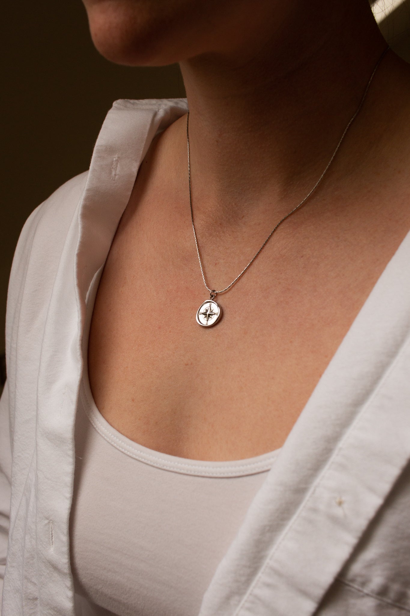Compass Coin Necklace